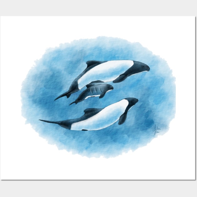 Commerson's Dolphin Family Wall Art by Art by Aelia